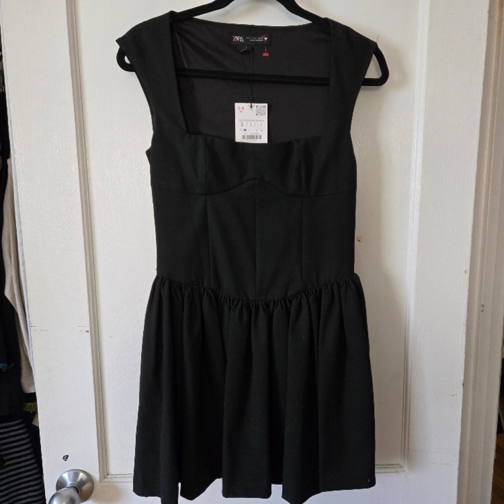 NWT - Zara Black Mini Dress - Size Small